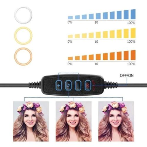 Szelfi állvány 120 LED lámpával, 55-160 cm