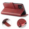 Marva Wallet Samsung A165 / A166 Galaxy A16 4G / 5G oldalra nyíló ökobőr könyvtok szilikon belsővel piros