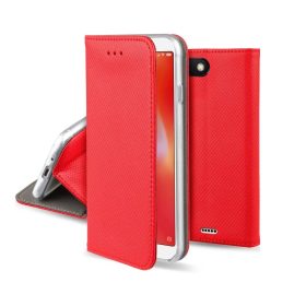   Smart magnet Samsung A176B Galaxy A17 5G oldalra nyíló mágneses könyv tok szilikon belsővel piros