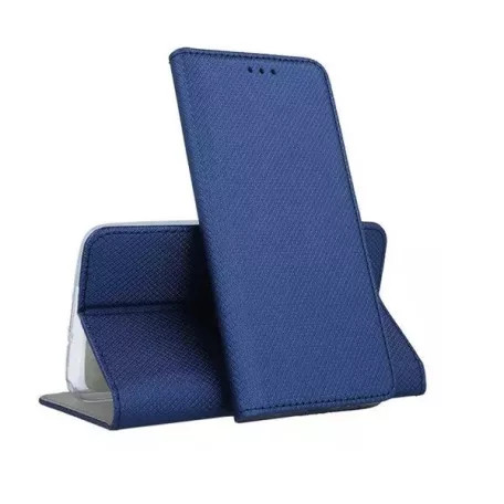 Smart magnet Samsung Galaxy A26 5G / A17 4G / 5G oldalra nyíló mágneses könyv tok szilikon belsővel sötétkék