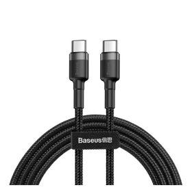   Baseus Cafule USB-C gyorstöltő töltő- és adatkábel, 2m, szürke-fekete