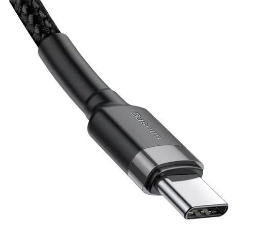 Baseus Cafule USB-C gyorstöltő töltő- és adatkábel, 2m, szürke-fekete