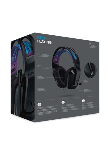 Logitech G335 játékhoz tervezett fejhallgató fekete