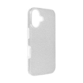 Apple iPhone 16 Pro csillámos hátlap tok, ezüst