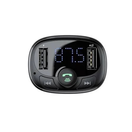 Baseus S-09 Pro, Bluetooth FM Transmitter, töltő, kihangosító fekete
