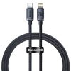 Baseus Crystal USB-C-Lightning kábel, 20W, PD, 1.2m, fekete