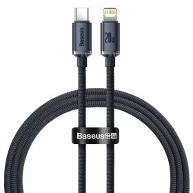 Baseus Crystal USB-C-Lightning kábel, 20W, PD, 1.2m, fekete