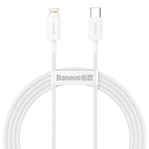 Baseus Superior USB-C Lightning töltőkábel, 20 W, PD, 1,5 m, fehér ( iPhone töltő kábel )