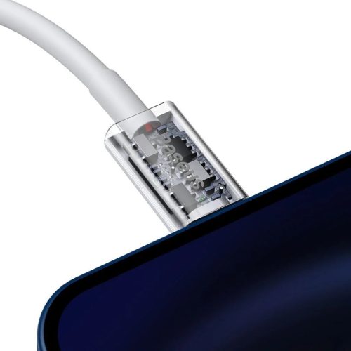 Baseus Superior USB-C Lightning töltőkábel, 20 W, PD, 1m, fehér (CATLYS-B02) (iPhone töltő kábel)