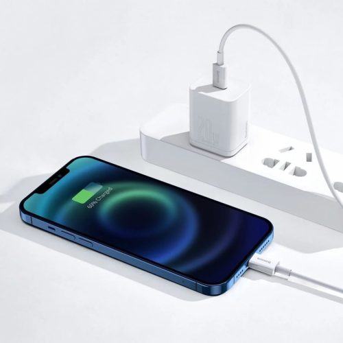 Baseus Superior USB-C Lightning töltőkábel, 20 W, PD, 1m, fehér (CATLYS-B02) (iPhone töltő kábel)