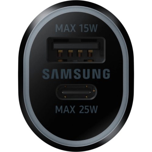SAMSUNG autós töltő USB-A (15W), USB Type-C (25W), fekete 