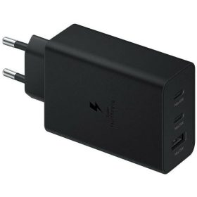   Samsung EP-T6530NBE Trio hálózati gyorstöltő USB-A+ 2xUSB-C, 65W, fekete (samsung töltő) 