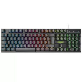   Everest Gamer Billentyűzet - KB-188 Borealis Rainbow (Numpad, USB, fekete, magyar, RGB LED)