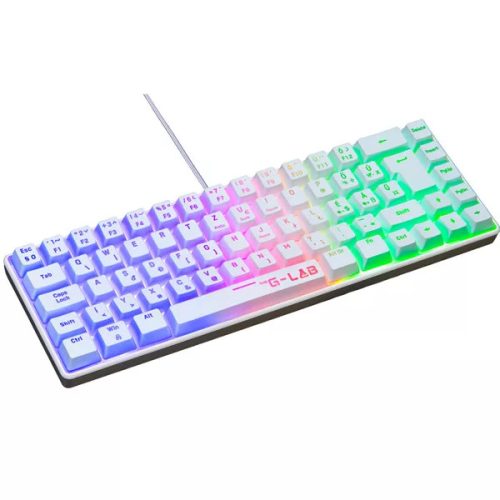 The G-Lab Gamer Billentyűzet - KEYZ HYDROGEN W/HU (RGB LED, TKL, USB, fehér, magyar)