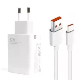   Bliszteres Xiaomi BHR9956EU MDY-16-EF gyári hálózati fehér gyors töltőfej 3A 33W USB Type-C adatkábellel