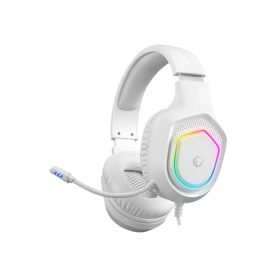   Rampage RM-K90 VECTOR Gaming fejhallgató, sztereó, RGB világítás, 50 mm-es hangszóró, 3,5 mm-es csatlakozó és USB, fehér