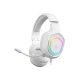 Rampage RM-K90 VECTOR Gaming fejhallgató, sztereó, RGB világítás, 50 mm-es hangszóró, 3,5 mm-es csatlakozó és USB, fehér