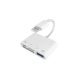 4 az 1-ben multifunkcionális kártyaolvasó, Lightning/SD/TF/USB 3.0 csatlakozóval, telefonhoz/táblagéphez/kamerához, Plug and Play, kompakt és hordozható, széles körű kompatibilitás, gyors adatátviteli sebesség, ABS, fehér