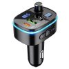 Hoco E62 bluetooth FM transmitter / autós töltő, 2xUSB-A-USB-C, PD, QC3.0, 20W, fekete