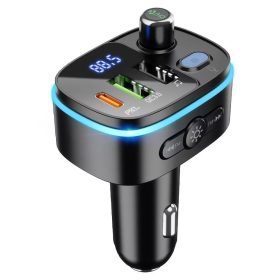   Hoco E62 bluetooth FM transmitter / autós töltő, 2xUSB-A-USB-C, PD, QC3.0, 20W, fekete