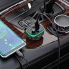 Hoco E62 bluetooth FM transmitter / autós töltő, 2xUSB-A-USB-C, PD, QC3.0, 20W, fekete