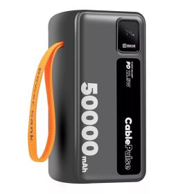  OBAL:ME CablePulse powerbank / külső akkumulátor beépített kábellel, digitális kijelzővel, 50000mAh, 22,5W, fekete