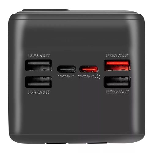 OBAL:ME CablePulse powerbank / külső akkumulátor beépített kábellel, digitális kijelzővel, 50000mAh, 22,5W, fekete
