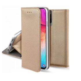   Smart magnet Xiaomi Redmi Note 14 5G oldalra nyíló mágneses könyv tok szilikon belsővel arany