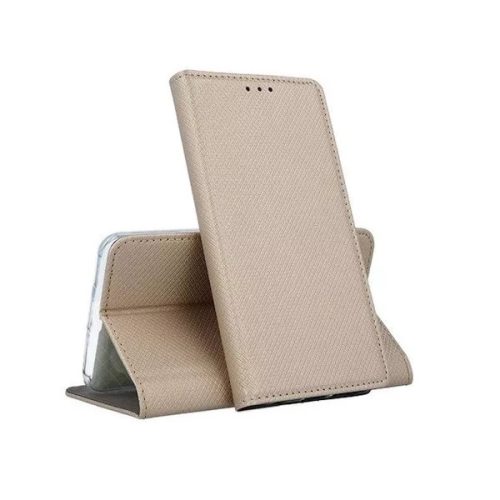 Smart magnet Xiaomi Redmi Note 14 5G oldalra nyíló mágneses könyv tok szilikon belsővel arany