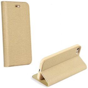   Xiaomi Redmi Note 14 4G (Global), Oldalra nyíló tok, stand, Luna Book, arany