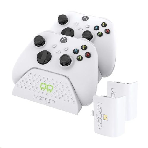 Venom Xbox Series X/S kontroller dupla töltőállomás , akkumulátorokkal fehér