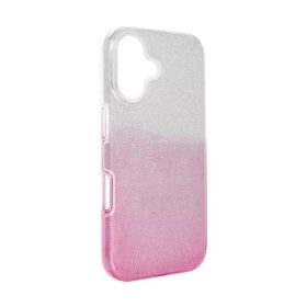   Apple iPhone 15 Pro csillámos hátlap tok, átlátszó/rózsaszín
