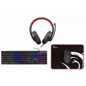   White shark gc-4104hu comanche-3 usb magyar billentyűzet+egér+egérpad+fejhallg.